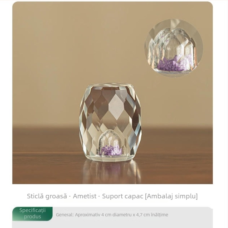 Suport pentru capac de ceainic din sticlă, cu cristale violete încrustate, accesorii pentru ceremonia ceaiului