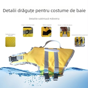 Vestă de salvare pentru câine din brocart, cu model de albină