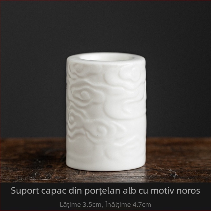 Suport ceramic pentru capac de ceainic din lut mov și capace de gaiwan, accesorii ceremonie ceai chinezesc