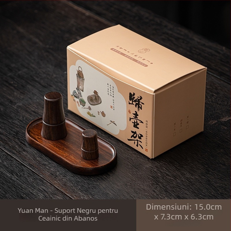 Raft pentru ceainic din lemn de abanos, suport pentru capac magnetic, suport pentru ceainic, accesorii pentru ceremonia ceaiului, elemente decorative