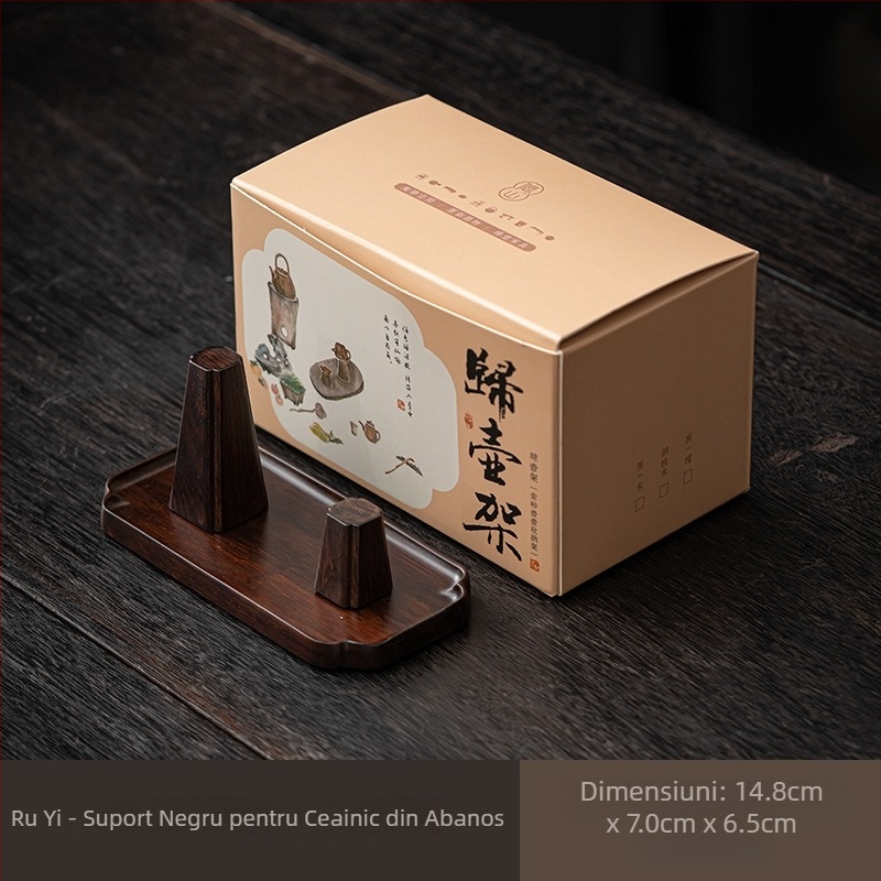 Raft pentru ceainic din lemn de abanos, suport pentru capac magnetic, suport pentru ceainic, accesorii pentru ceremonia ceaiului, elemente decorative