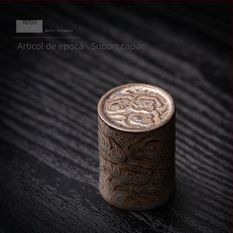 Suport ceramic pentru capac de ceai, suport pentru capace aurit pentru ceainice și boluri cu capac