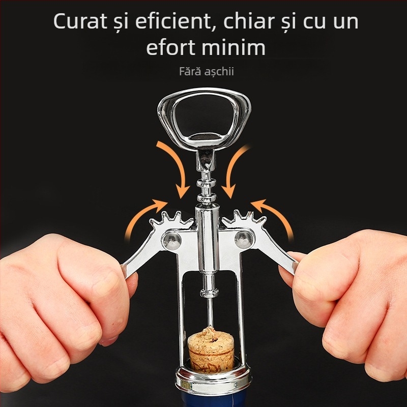 Deschizător multifuncțional de sticle de vin, cu cuțit Seahorse, portabil