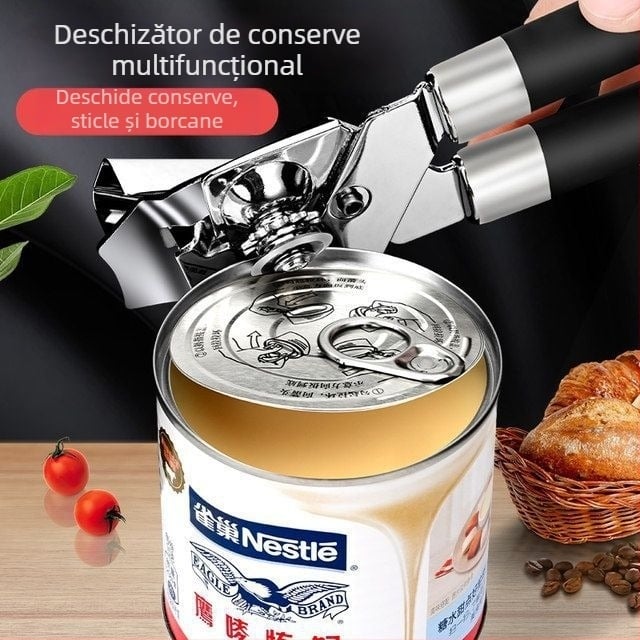 Deschizător multifuncțional pentru conserve și sticle, ustensilă de bucătărie, manual