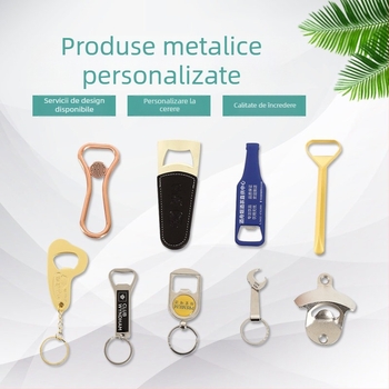 Deschizător de sticle din aliaj de zinc, breloc metalic cu design de logo, accesoriu de bucătărie