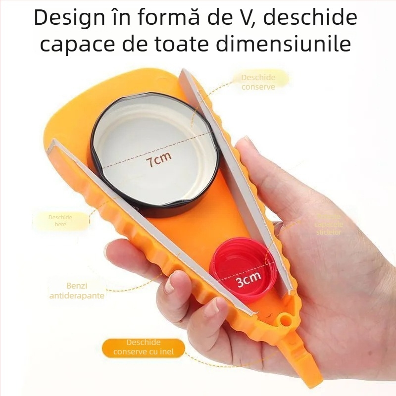 Deschizător multifuncțional pentru sticle și conserve, portabil, deschizător rotativ pentru capace în stil japonez