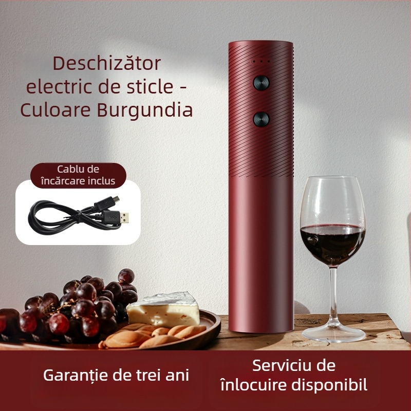 Deschizător electric de vin multifuncțional, din plastic, reîncărcabil prin USB, pentru uz casnic