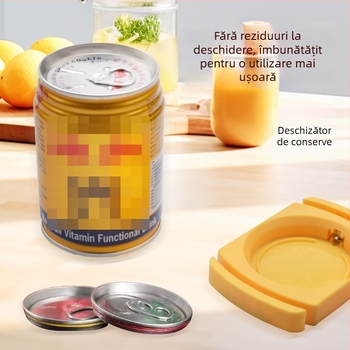 Go Swing Deschizător de conserve – Deschizător multifuncțional din plastic pentru conserve și băuturi, galben