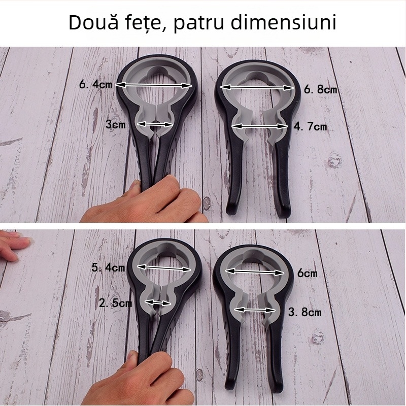 Deschizător 4 în 1 cu mâner îngroșat – deschide capace, sticle și conserve