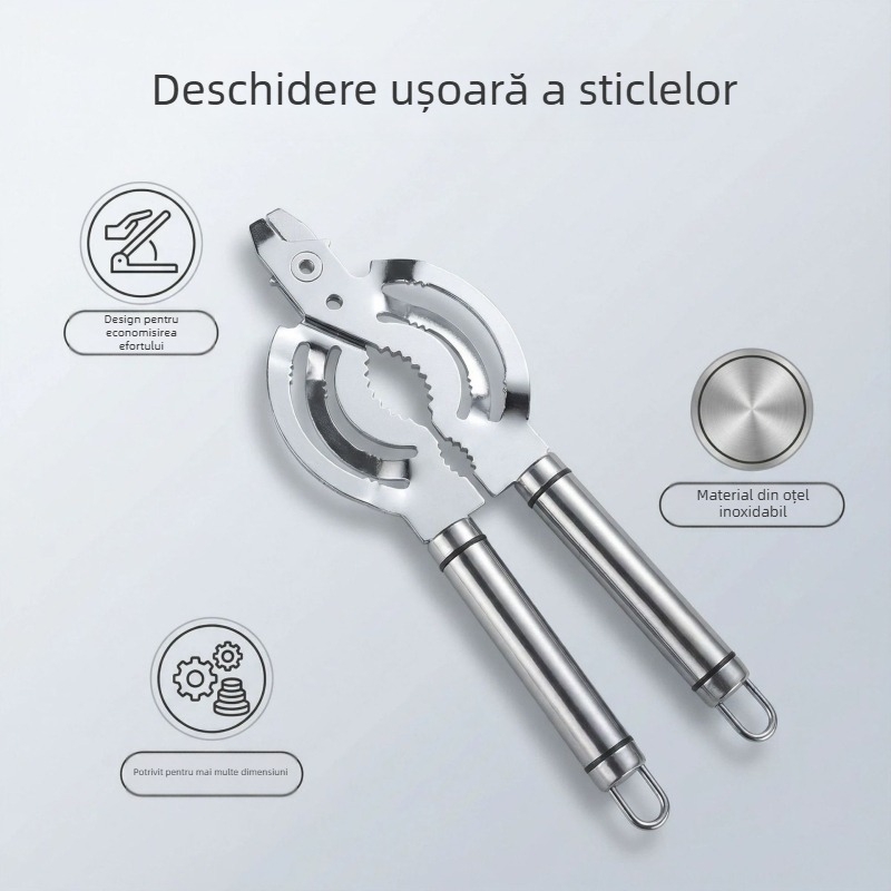 Set creativ pentru deschiderea conservelor și a sticlelor – instrument de bucătărie din oțel inoxidabil