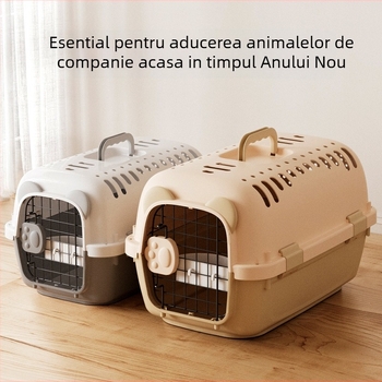 Transporter de animale pentru pisici și câini de la mici la medii, cușcă auto portabilă din PP