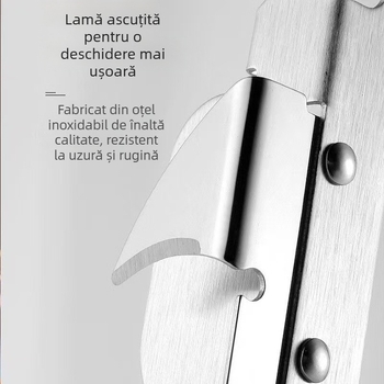 Deschizător multifuncțional din oțel inoxidabil pentru sticle și conserve, lamă de tip japonez pentru conserve, portabil și ușor de folosit