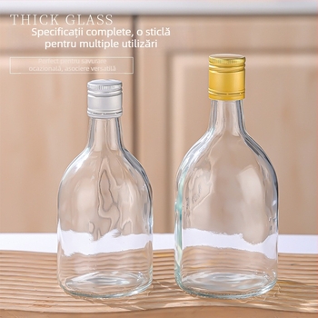 Sticlă din sticlă transparentă pentru vin de fructe, sticlă pentru sucuri, sticlă pentru vin făcut acasă cu capac, 500 ml sau 375 ml