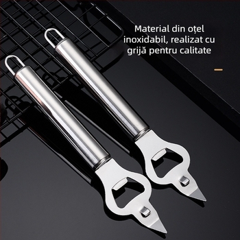Deschizător multifuncțional din oțel inoxidabil pentru sticle și conserve, cu lamă