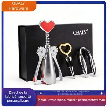 Set de 3 piese deschizătoare pentru sticle, din oțel inoxidabil, cu tip ac – deschizător pentru vin, sticle și conserve