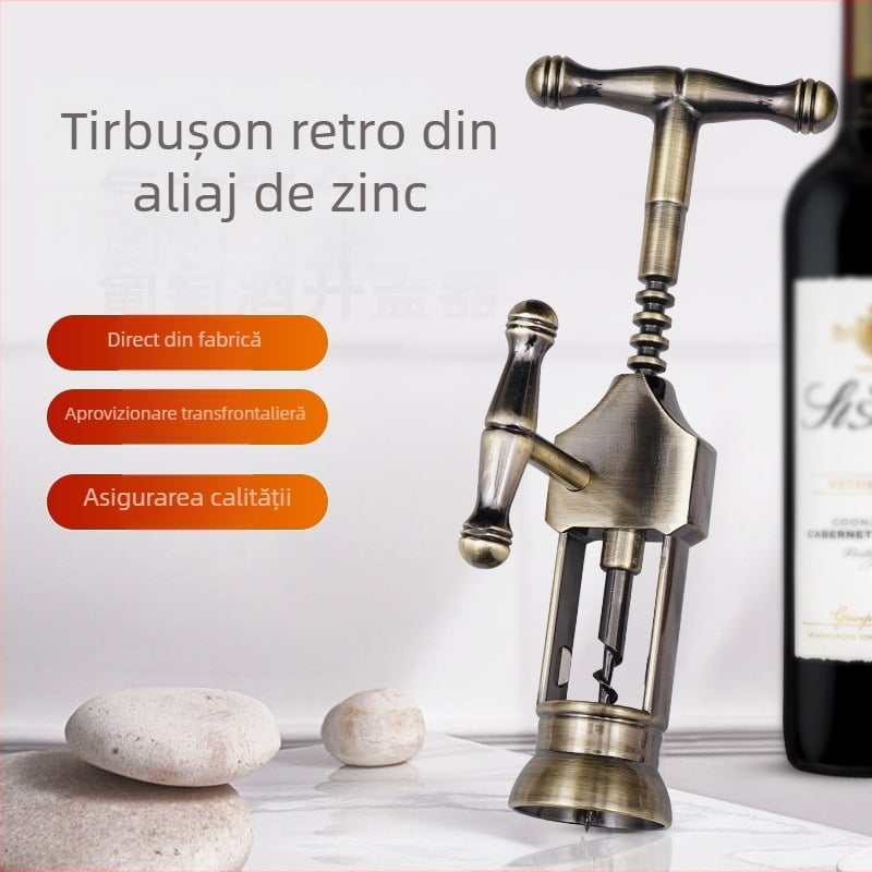 Deschizător de sticle de vin roșu din aliaj de zinc, mai multe stiluri, portabil