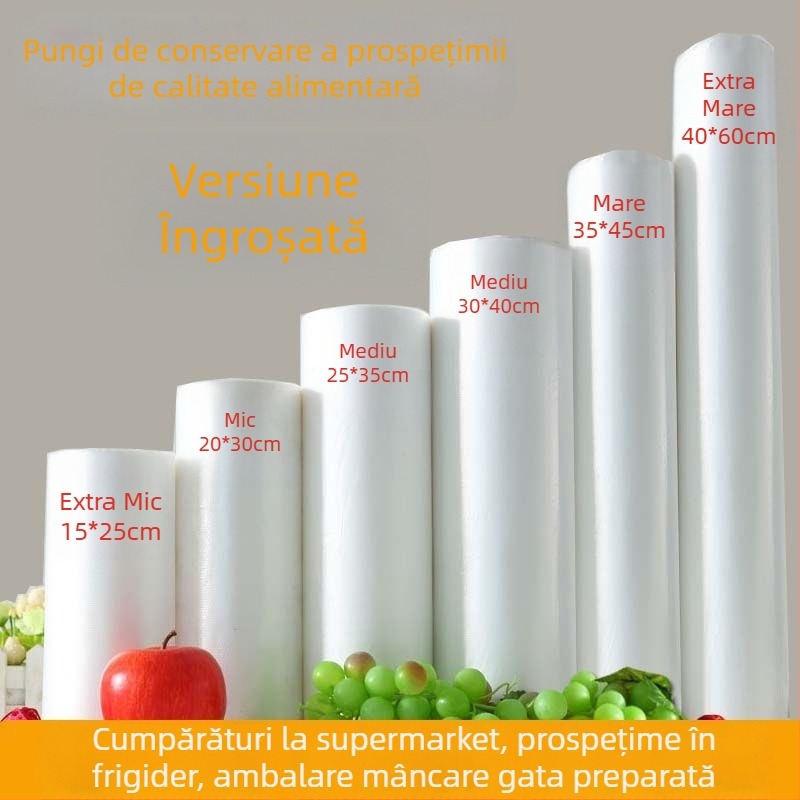 Sac de conservare pentru bucătărie, pentru alimente refrigerate, sac de depozitare alimentar de calitate, plastic de unică folosință, deschidere ușoară