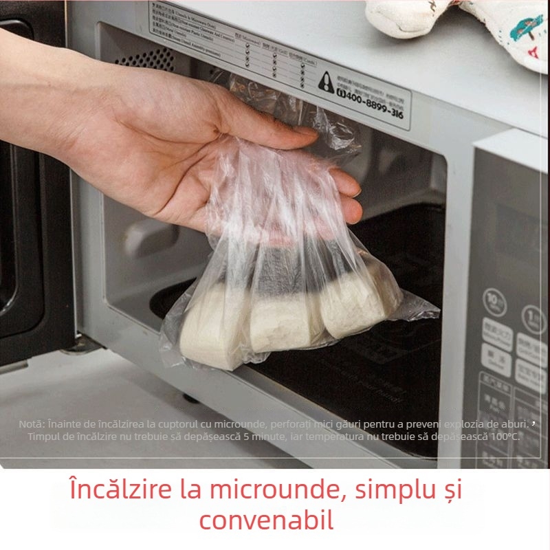 Sac de conservare pentru bucătărie, pentru alimente refrigerate, sac de depozitare alimentar de calitate, plastic de unică folosință, deschidere ușoară