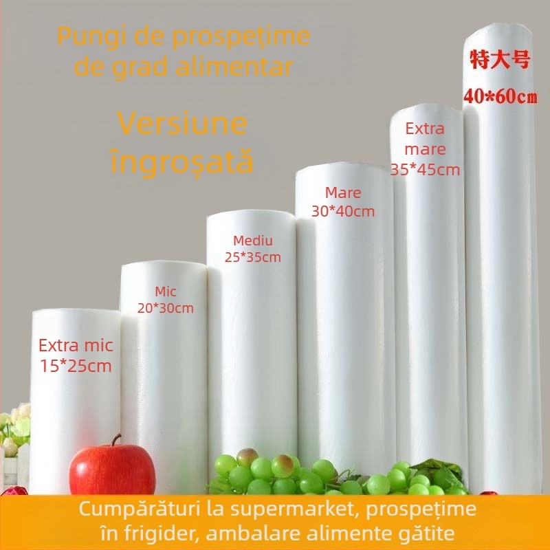 Sac de conservare pentru bucătărie, pentru alimente refrigerate, sac de depozitare alimentar de calitate, plastic de unică folosință, deschidere ușoară