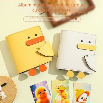 Rățușcă galbenă drăguță: album de carduri și cărți poștale, sloturi pentru carduri de 3 inch, pagini cu o singură celulă, album pentru poze Polaroid