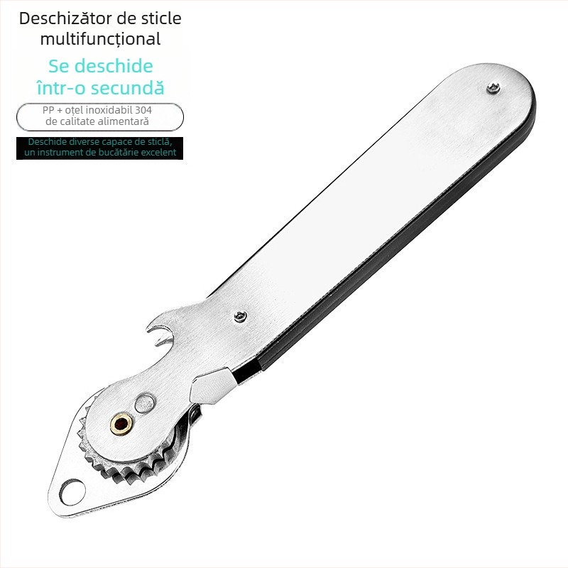 Deschizător multifuncțional din oțel inox, pentru conserve și sticle, instrument de bucătărie portabil