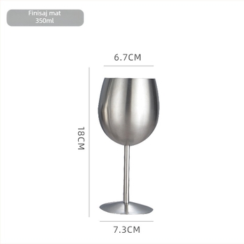 Pahar de vin roșu din oțel inoxidabil 304, pahar metalic cu capacitate mare, rezistent la căderi, design modern și simplu