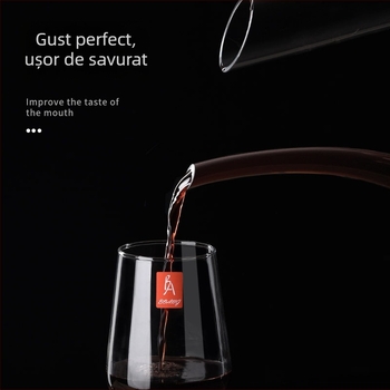 Decantor de vin cu motiv harpă, în formă U, cristal de înaltă calitate pentru uz casnic