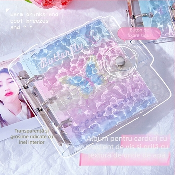 Album acrilic pentru carduri cu gradient, album foto cu foi detașabile pentru carduri Polaroid de 3 inci