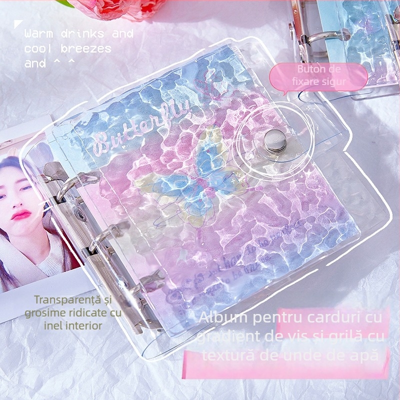 Album acrilic pentru carduri cu gradient, album foto cu foi detașabile pentru carduri Polaroid de 3 inci