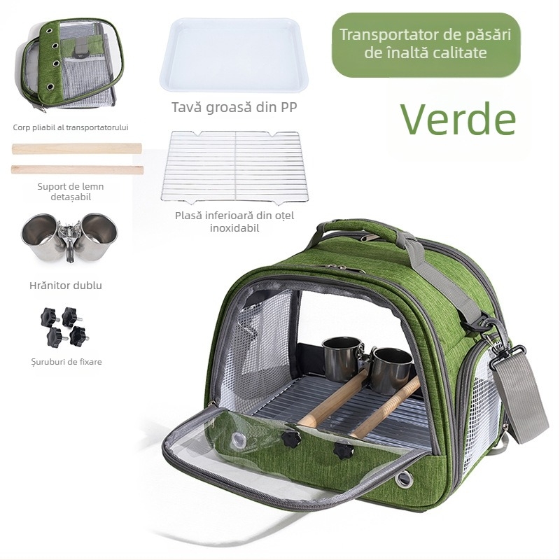 Carrier transparent pentru animale de companie, în formă de capsulă, pentru păsări mici, hamsteri și papagali, respirabil și portabil