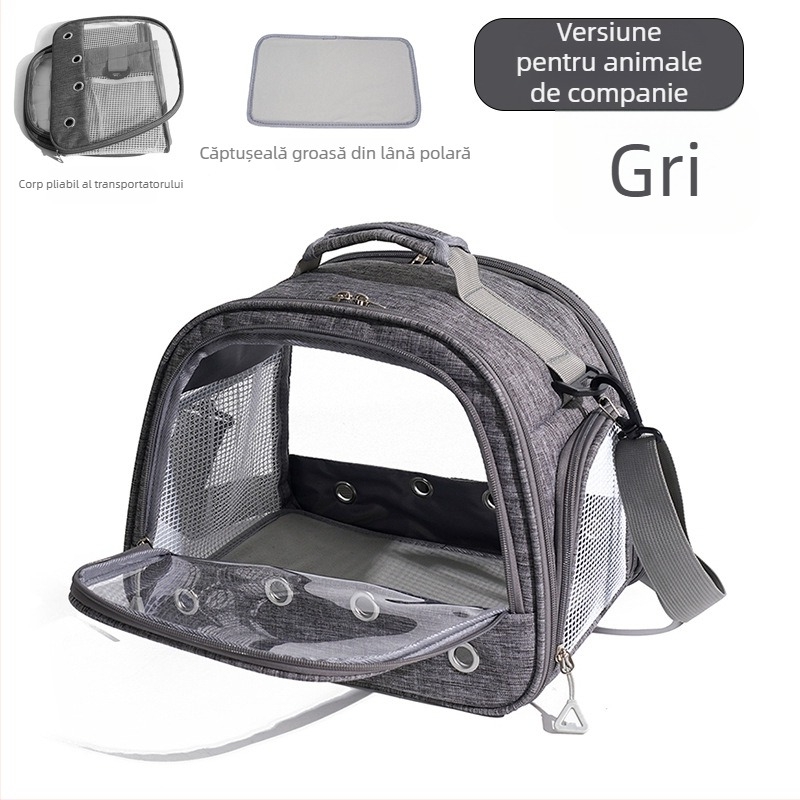 Carrier transparent pentru animale de companie, în formă de capsulă, pentru păsări mici, hamsteri și papagali, respirabil și portabil