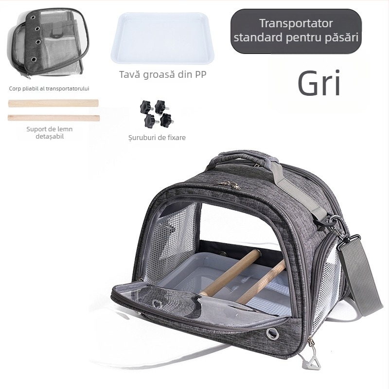 Carrier transparent pentru animale de companie, în formă de capsulă, pentru păsări mici, hamsteri și papagali, respirabil și portabil