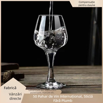 Pahar de degustare din sticlă, 50 ml, pentru vin și băuturi spirtoase, design minimalist cu scară de măsurare