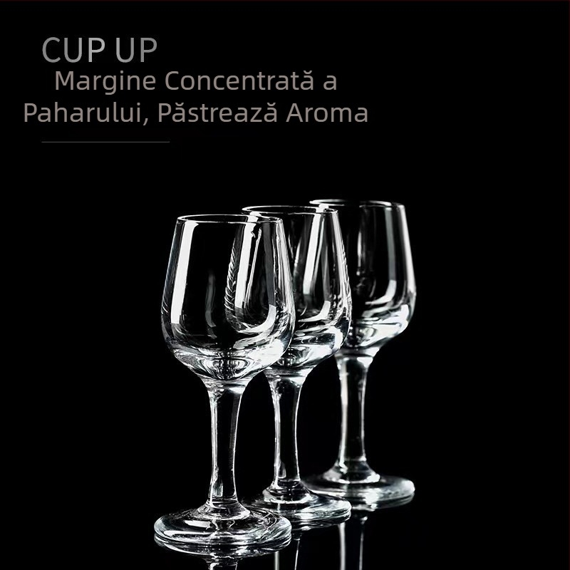 Pahar de degustare din sticlă, 50 ml, pentru vin și băuturi spirtoase, design minimalist cu scară de măsurare