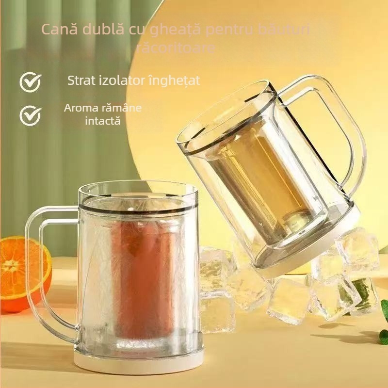 Cană de bere cu pereți dubli, 800 ml – cană premium pentru băuturi reci