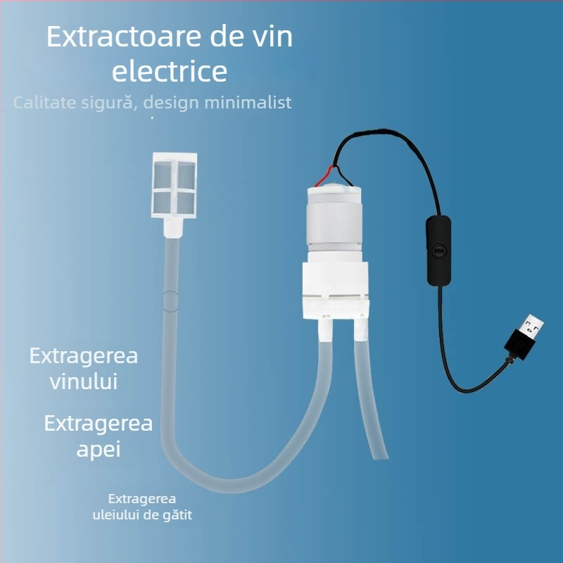 Pompa electrică pentru vin pentru uz casnic, cu încărcare USB