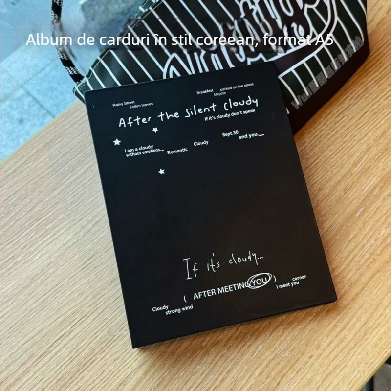 Album foto minimalist alb-negru, cu patru cadrane pentru Polaroid de 3 inch, stil Instagram, pentru depozitare.