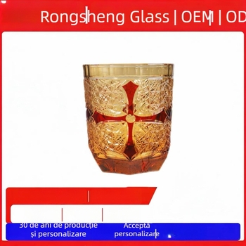 Pahar de whisky Edo Kiriko japonez, cristal de sticlă, lucrat manual, decor creativ pentru casă