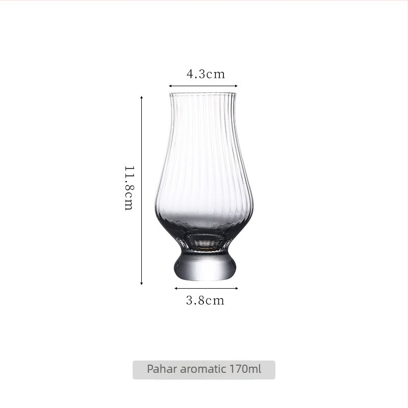 Pahar de degustare whisky din cristal fără plumb, pahar în formă de lalea cu aromă, stil retro, capacitate 101–200 ml