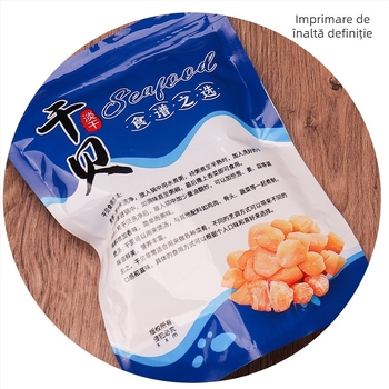 Sac universal de ambalare pentru fructe de mare uscate, pungă cu fermoar, fereastră transparentă, pungă din plastic tip stand-up 500 g