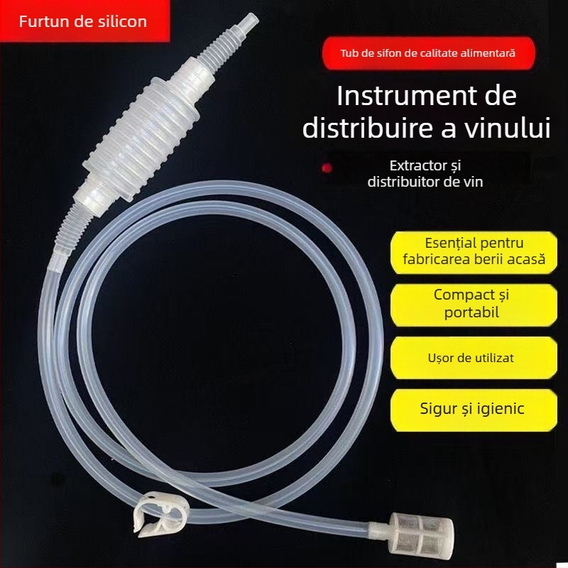 Instrument casnic sifon pentru extracția vinului cu filtru