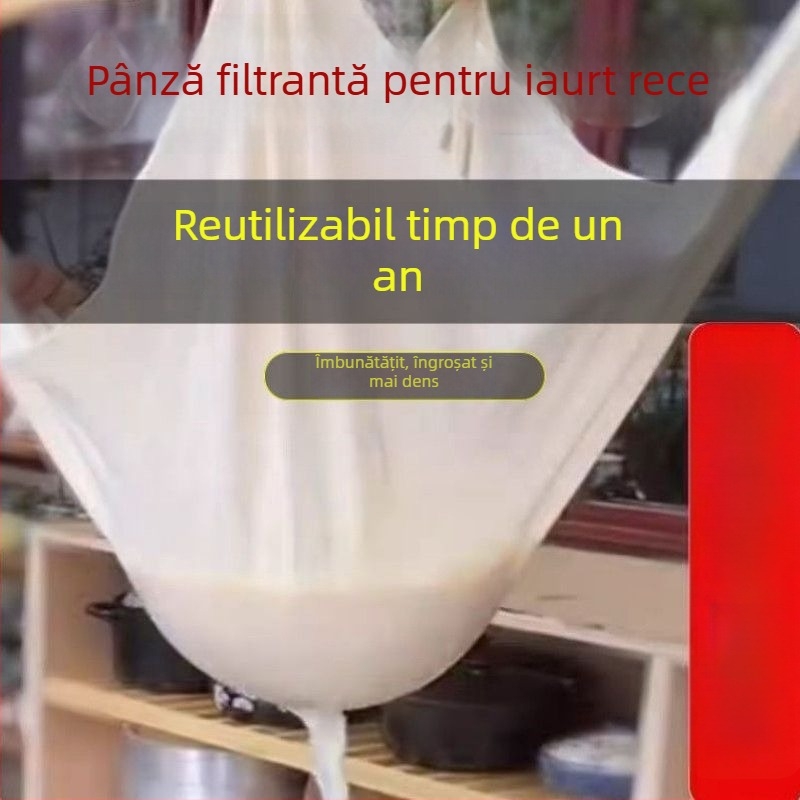 Fâșie de tifon filtrant pentru iaurt, filtrare la rece, dimensiune mare, pentru iaurt grec și lapte de soia