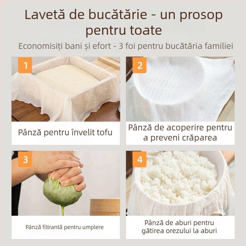 Fâșie de tifon filtrant pentru iaurt, filtrare la rece, dimensiune mare, pentru iaurt grec și lapte de soia