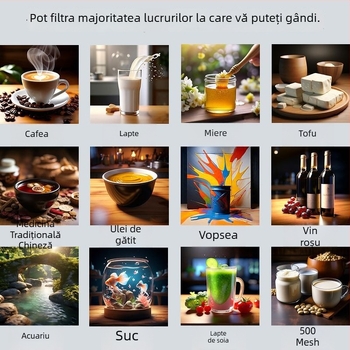 Filtru de pâlnie, plasă 40-600, ultrafină, densă, pentru separarea sedimentelor, destinat sucurilor de medicină chineză, laptelui de soia și vinului de struguri