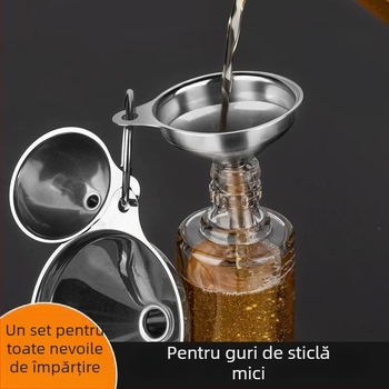 Set de mini pâlnii pentru uz casnic, pâlnii din oțel inoxidabil, diametru mic, pentru vin și băuturi spirtoase, dozator de ulei și lichide pentru bucătărie