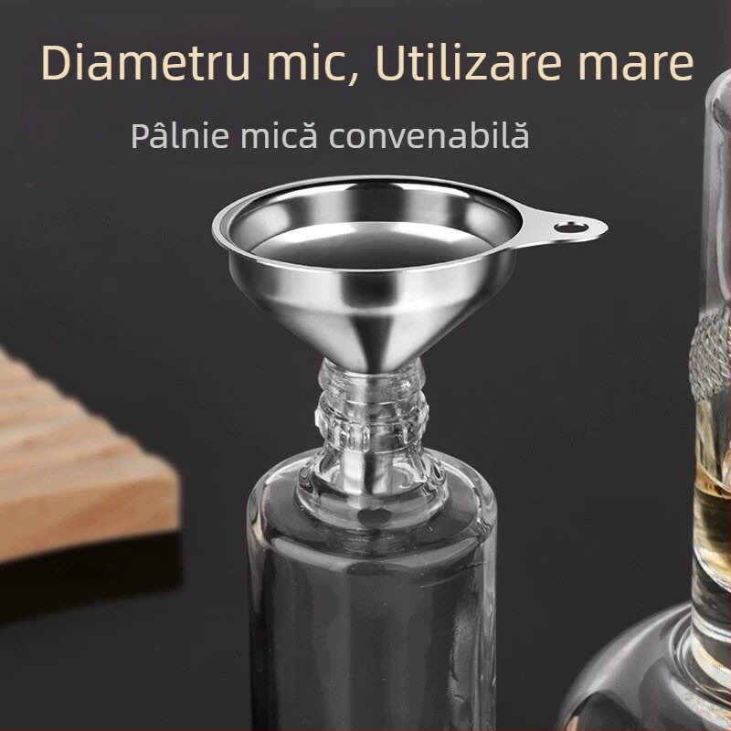 Set de mini pâlnii pentru uz casnic, pâlnii din oțel inoxidabil, diametru mic, pentru vin și băuturi spirtoase, dozator de ulei și lichide pentru bucătărie