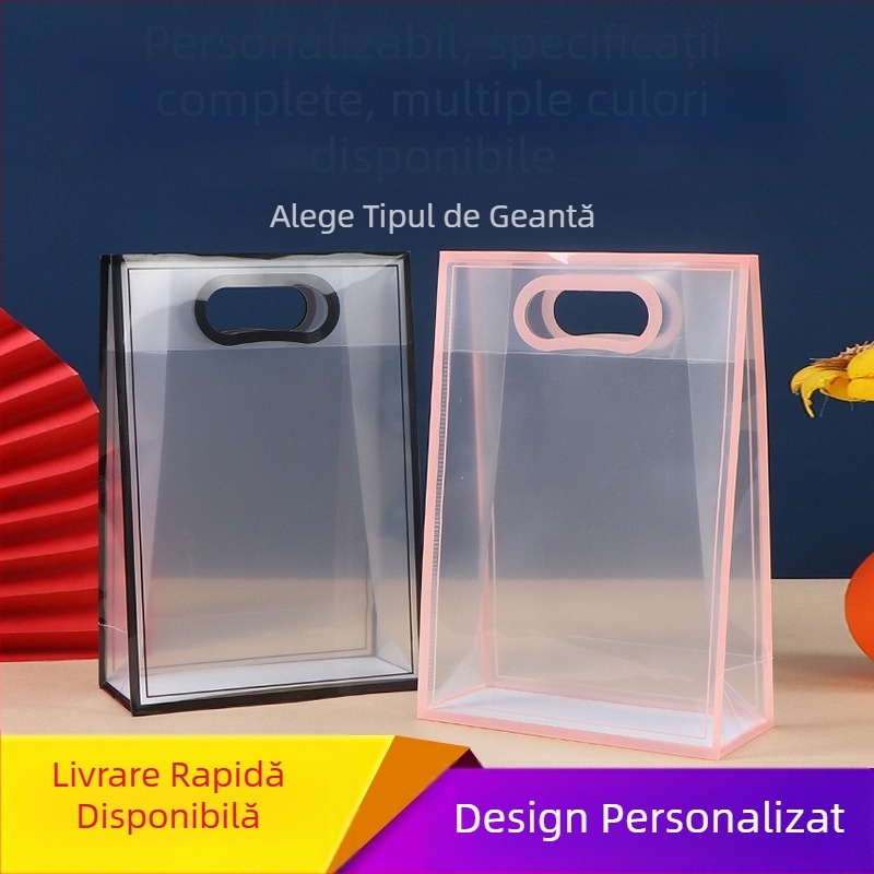 Geantă PP mată, sacoșă de cadouri din plastic cu imprimare a logo-ului