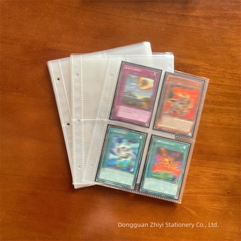 Album foto A5 cu 3 găuri, pagini transparente în patru câmpuri, album Polaroid cu foi cu două fețe, inserție de depozitare pentru carduri de 3 inci