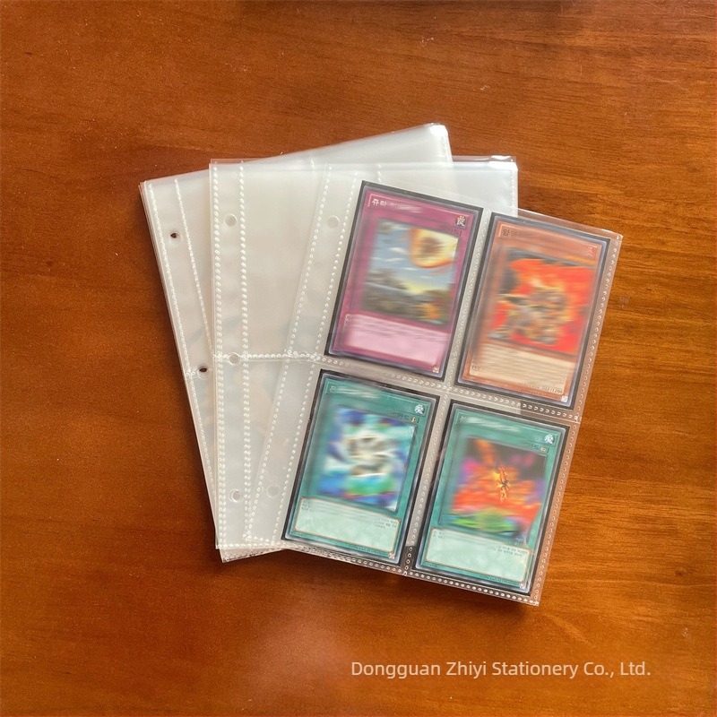 Album foto A5 cu 3 găuri, pagini transparente în patru câmpuri, album Polaroid cu foi cu două fețe, inserție de depozitare pentru carduri de 3 inci