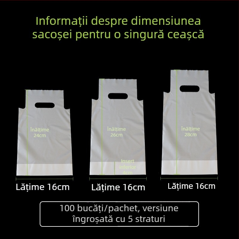 Pungi îngroșate pentru ceai cu lapte, pentru pahare de unică și dublă capacitate, pungi pentru băuturi la pachet, imprimare, 100 buc./pachet